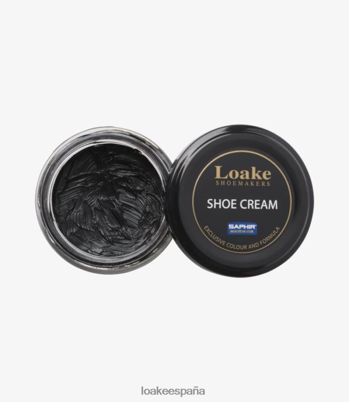 cuidado del calzado Loake crema de cuero negro 8LF0BH276