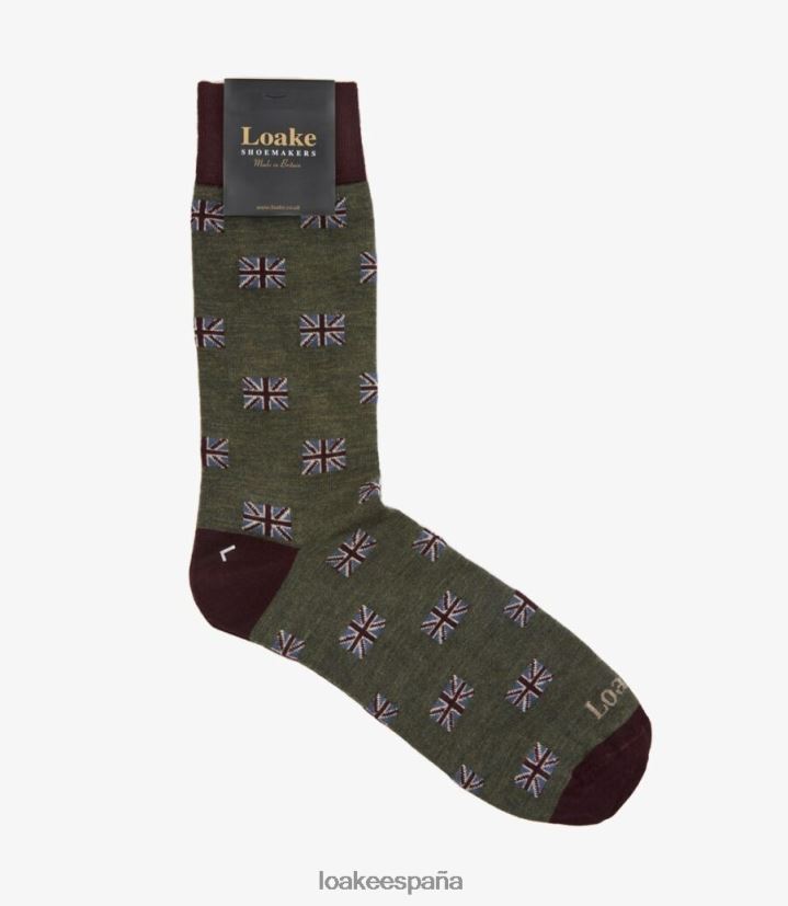 accesorios Loake calcetines union jack aceituna 8LF0BH248