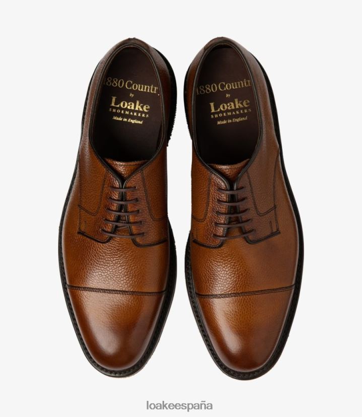 lazos lisos Loake ampliamente grano marrón castaño 8LF0BH147