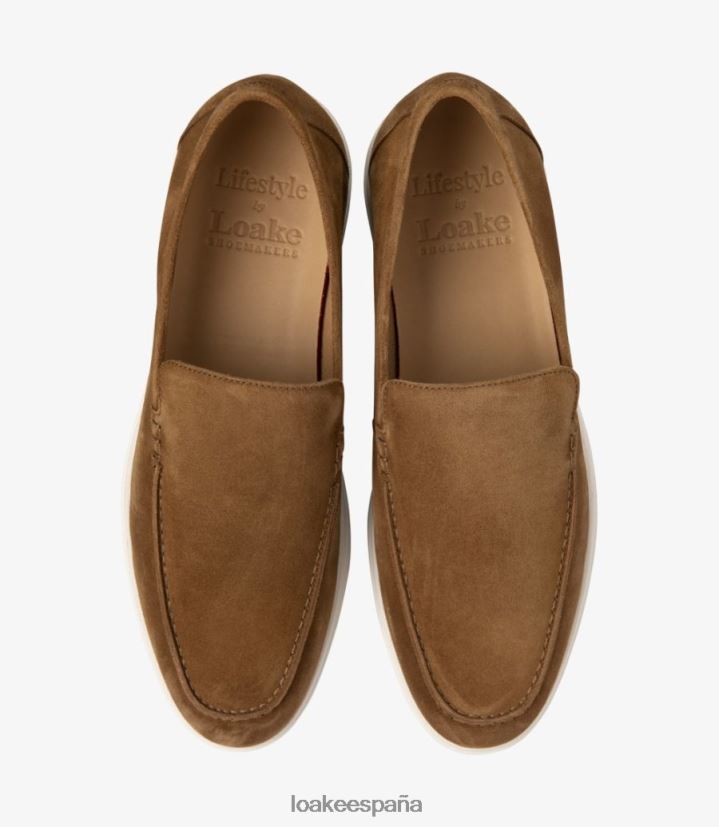 mocasines Loake toscana ante marrón castaño 8LF0BH72