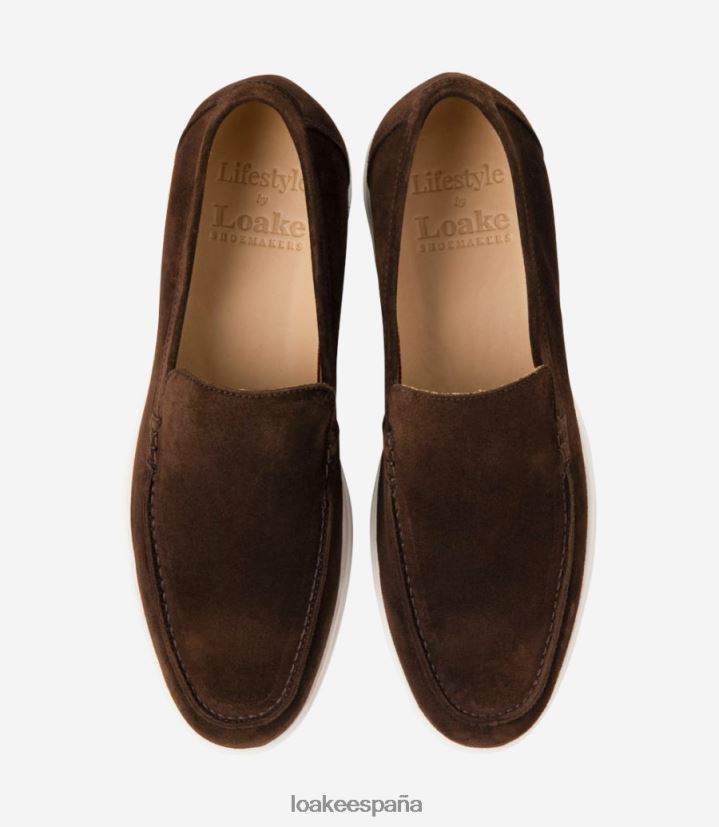 mocasines Loake toscana ante marrón chocolate 8LF0BH71